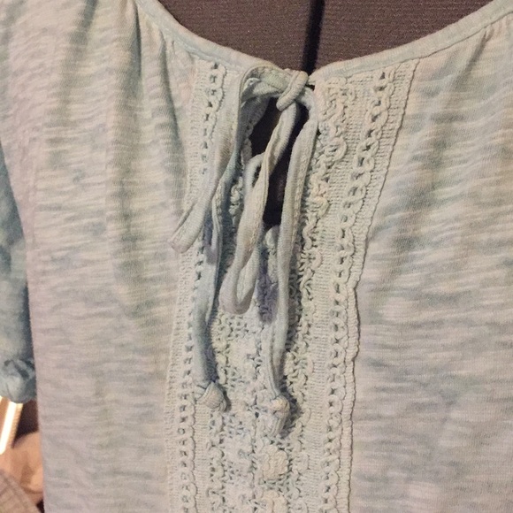 SOLD! Style & Co Aqua Boho Blouse, L - Picture 2 of 5